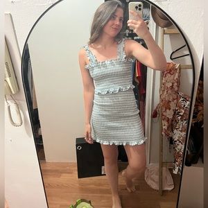 Asos Pastel Blue/White Gingham Mini Dress, Size 6